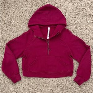 Lululemon Athletica pink raspberry red Scuba Hoodie Pullover